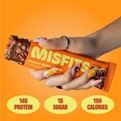 Misfits barra junto a una regla para comparar tamaño y porción