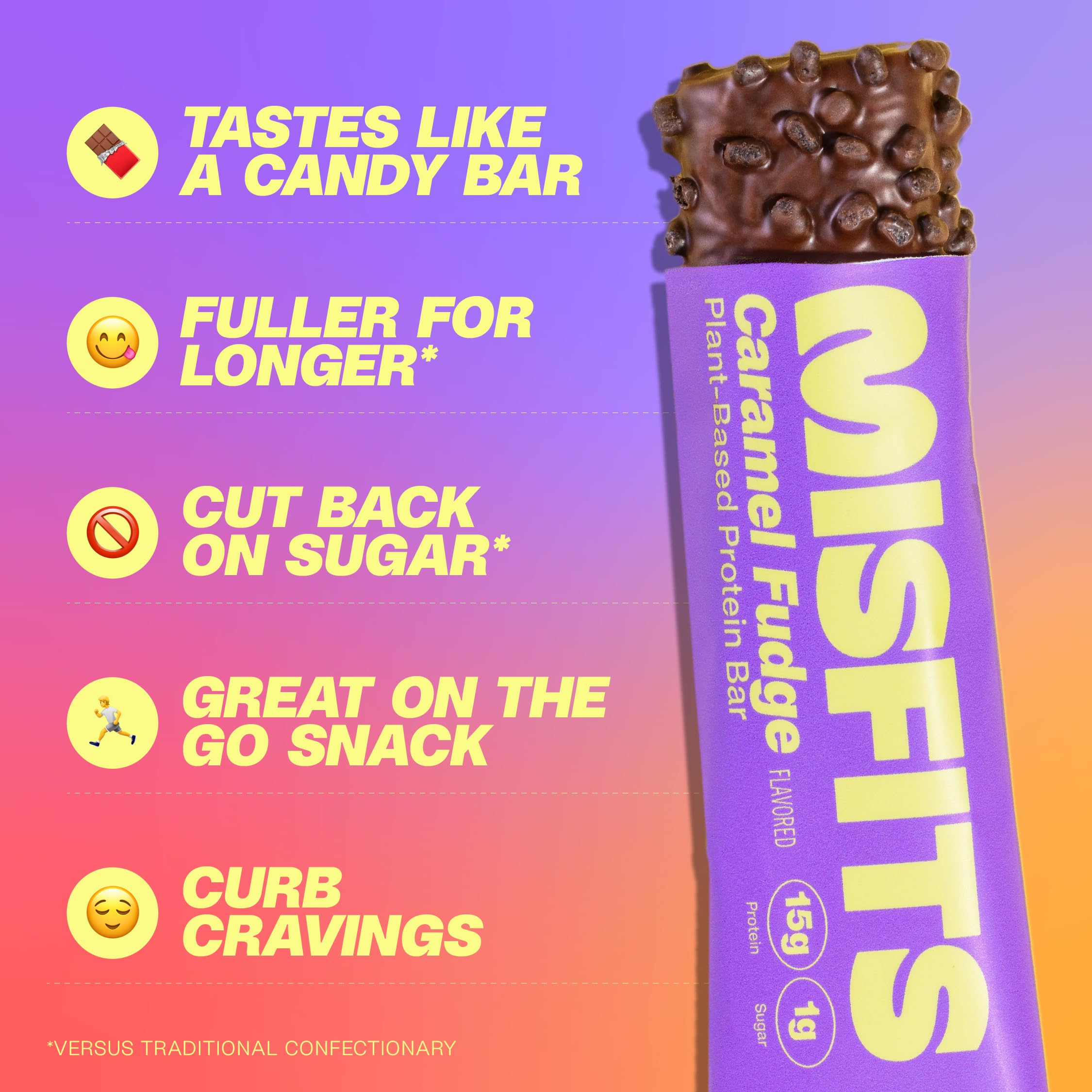 Misfits barras junto a regla para comparar tamaño y porción
