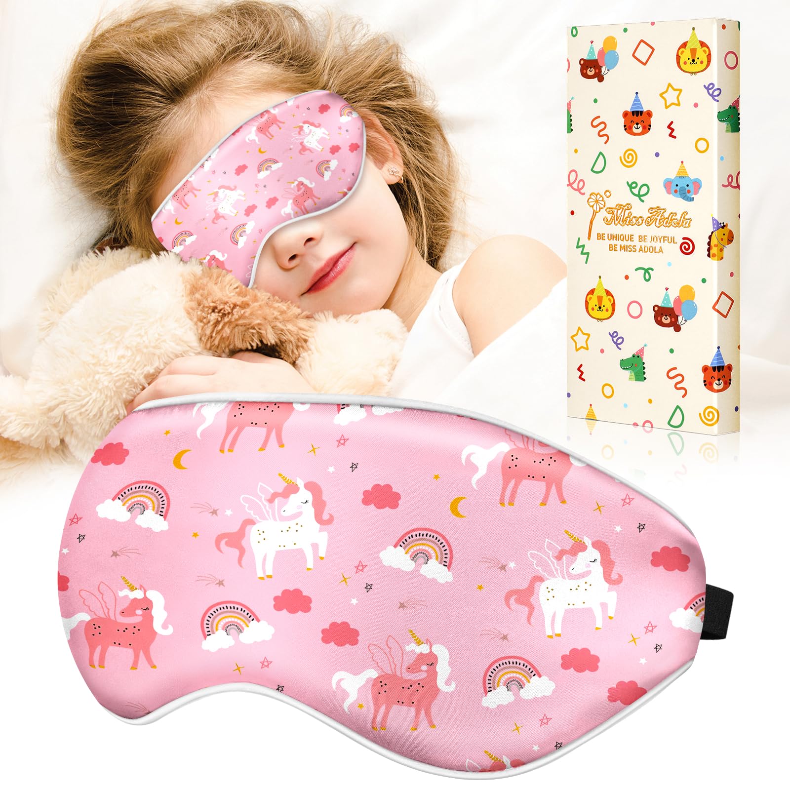 Miss Adola máscara de seda 19 momme para dormir, tacto suave y cómodo