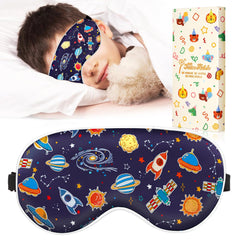Miss Adola mascarilla para dormir niños Sky Rockets, vista frontal, suave y cómoda para dormir.