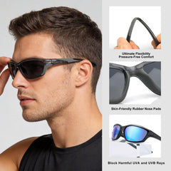 Missfive gafas junto a una regla mostrando escala y tamaño real