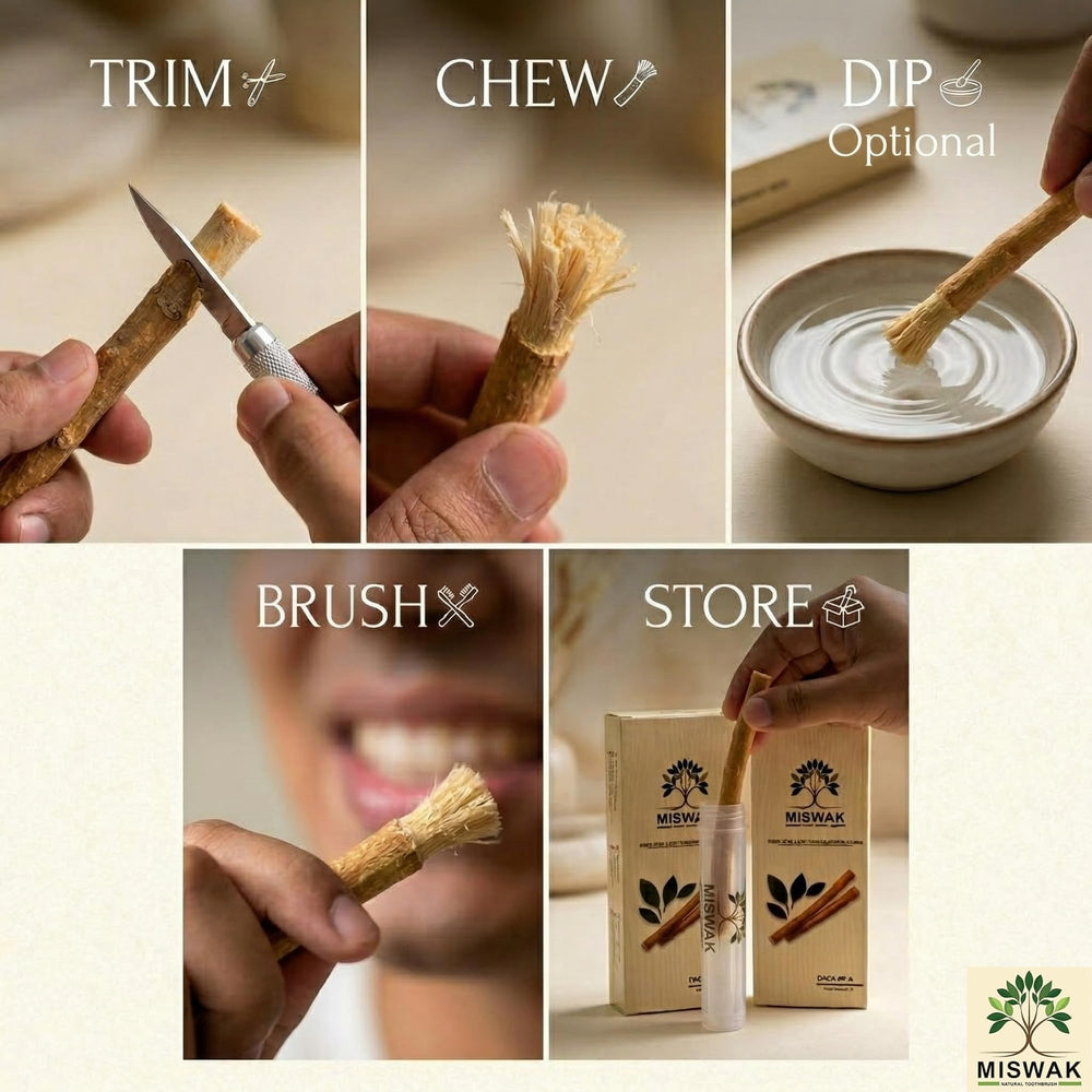 MISWAK uso en mano demostrando facilidad y frescor inmediato
