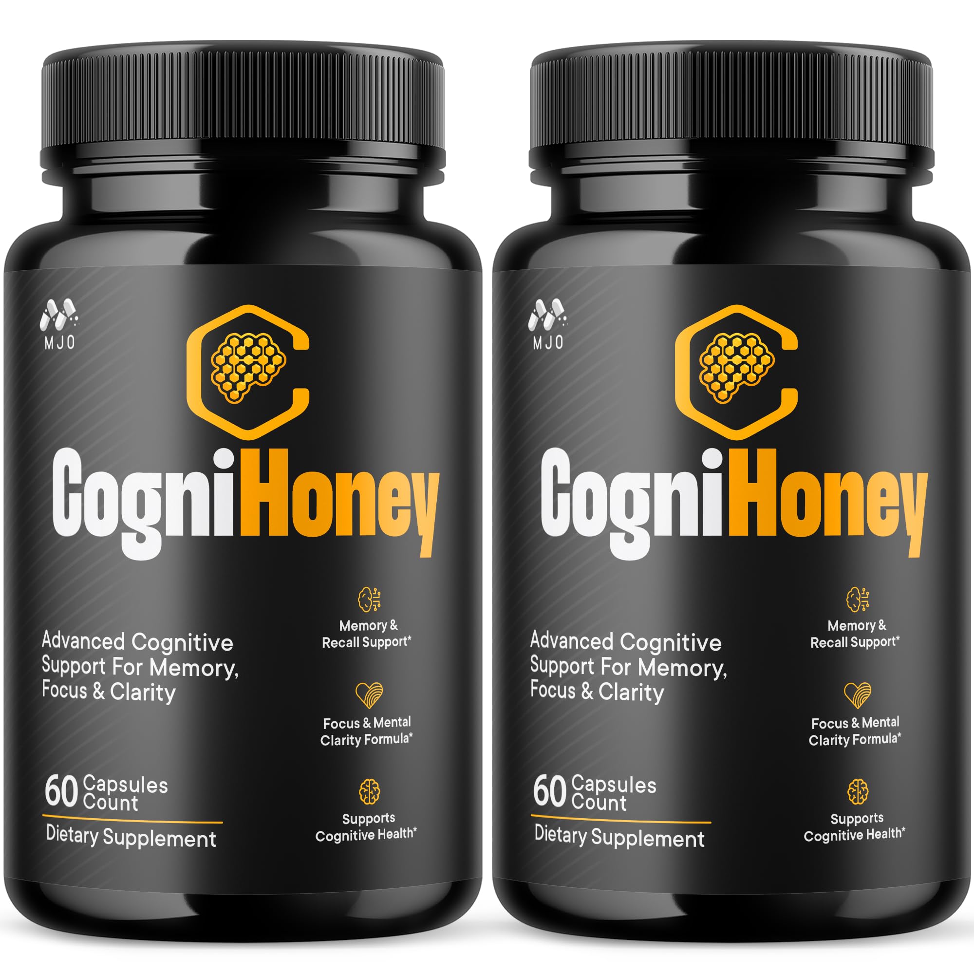 MJO CogniHoney frente del empaque mostrando marca y beneficio práctico