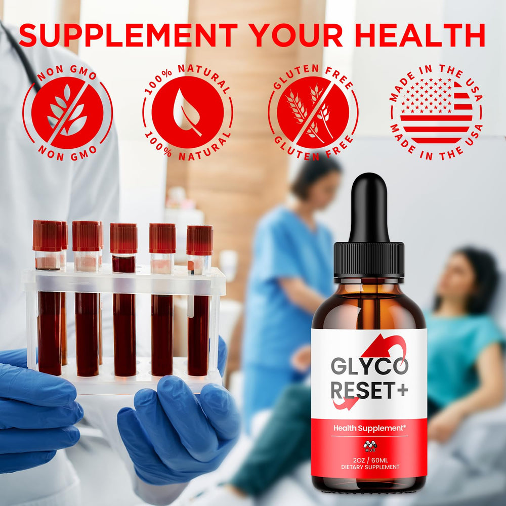 MJO Glyco Reset Drops en vaso con agua para una toma rápida y cómoda