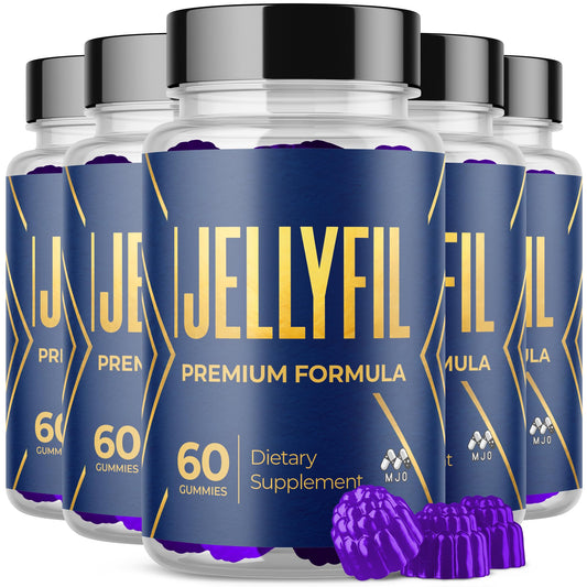 MJO gomitas Jellyfil frontal mostrando el envase y beneficios