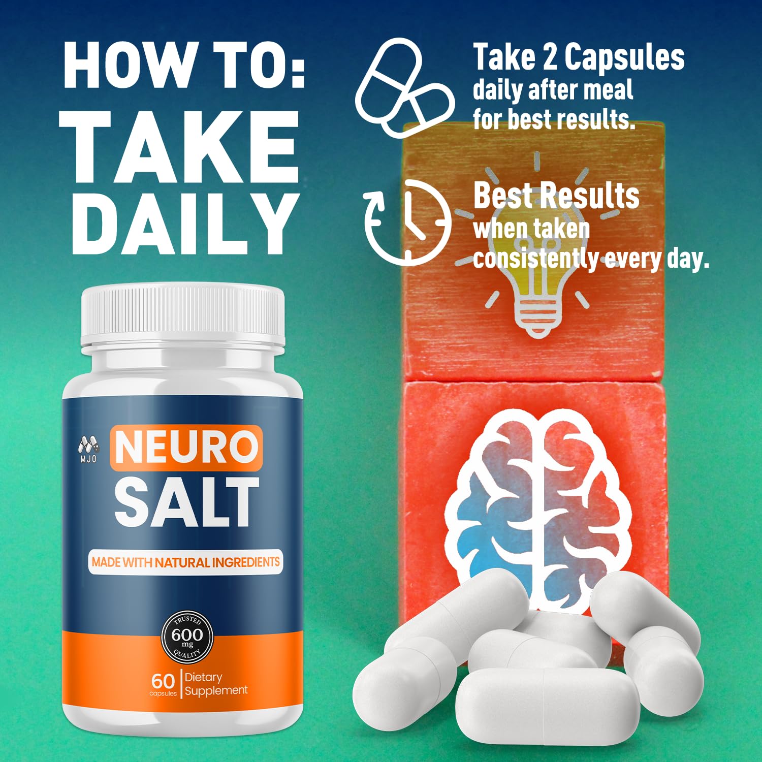 MJO Neuro Salt comparación de tamaño junto a teléfono para referencia práctica