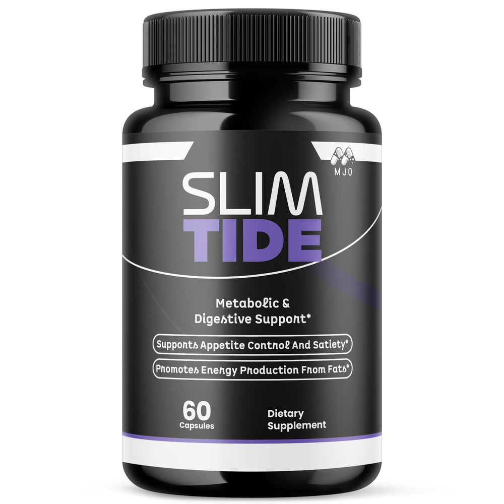 MJO envase frontal mostrando SlimTide y beneficio de soporte diario