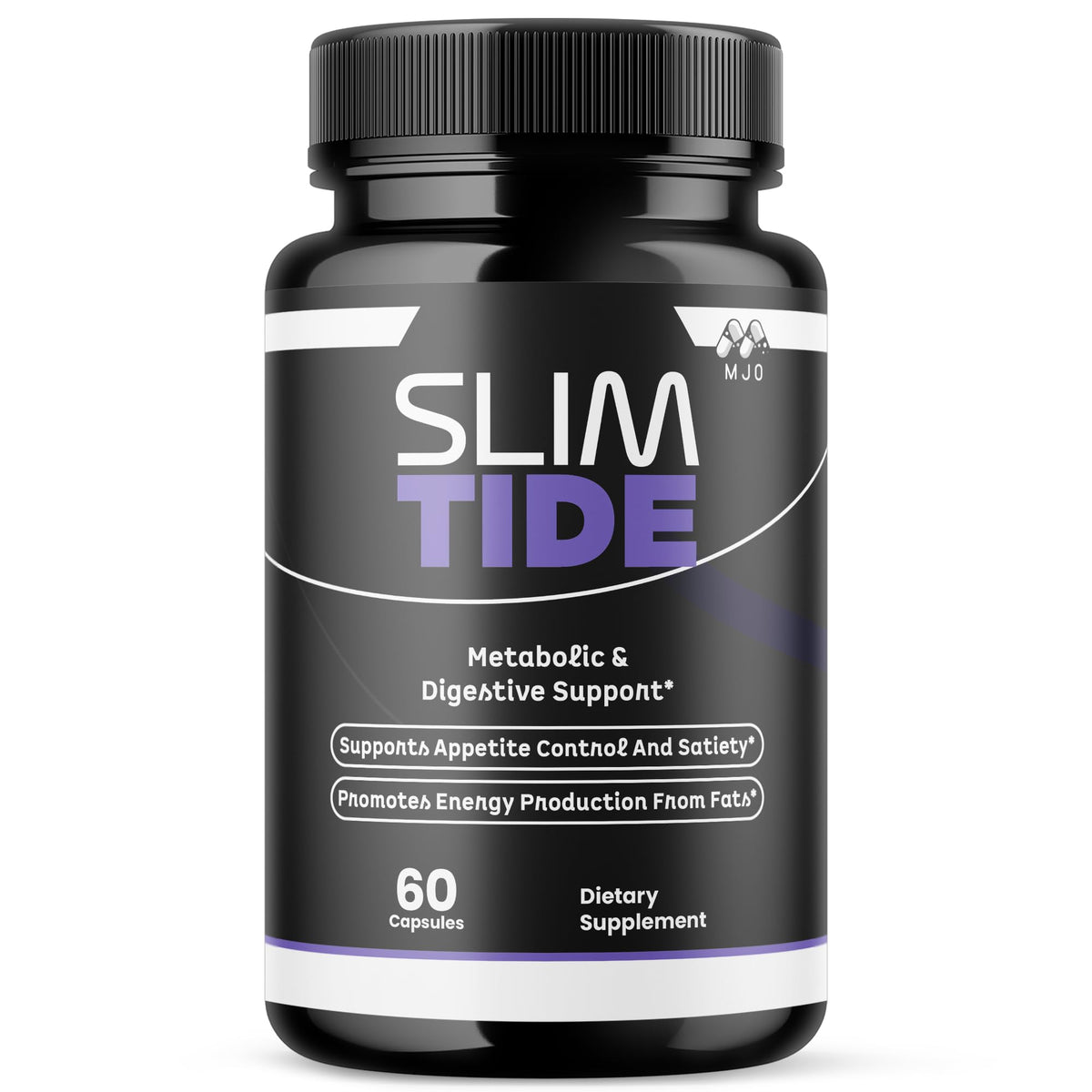 MJO envase frontal mostrando SlimTide y beneficio de soporte diario