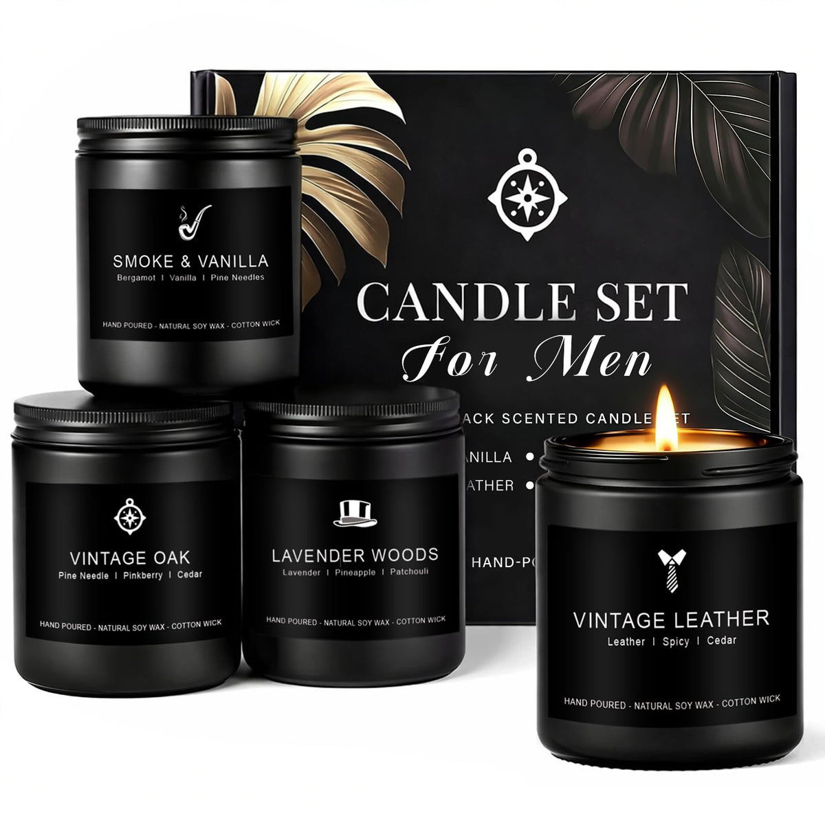 MKCLDE set frontal mostrando las cuatro velas, ideal para regalar