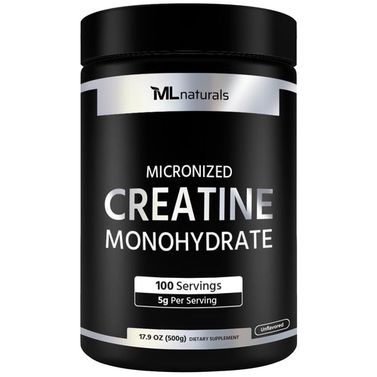 ML Naturals envase frontal mostrando tamaño y cantidad, transmite confianza y claridad