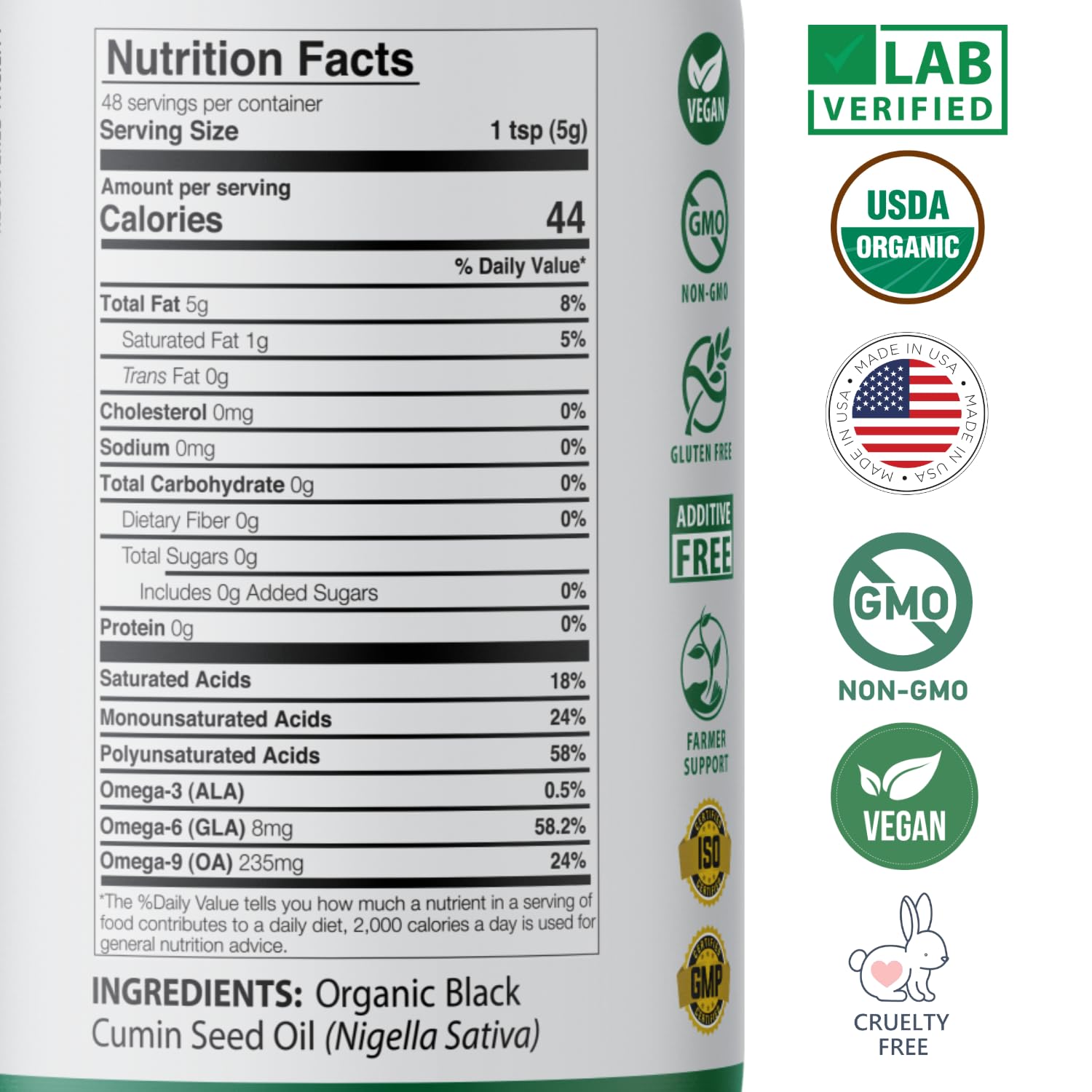 Mother Nature Organics botella de vidrio con protección contra luz, conservación