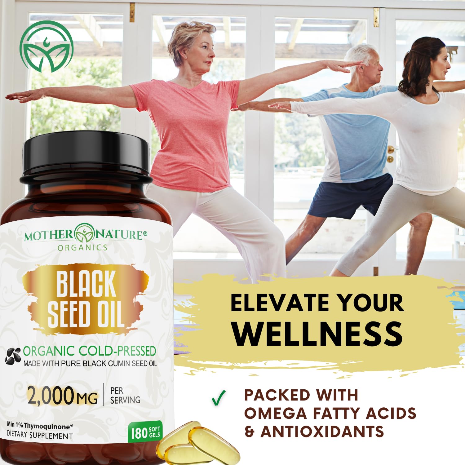 Mother Nature Organics cápsula cortada revela aceite concentrado puro