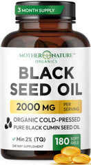 Mother Nature Organics frasco delantero muestra dosis y ahorro