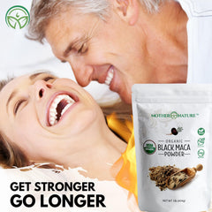 maca negra mezclada en batido matutino por Mother Nature Organics, mejora de energía rutinaria