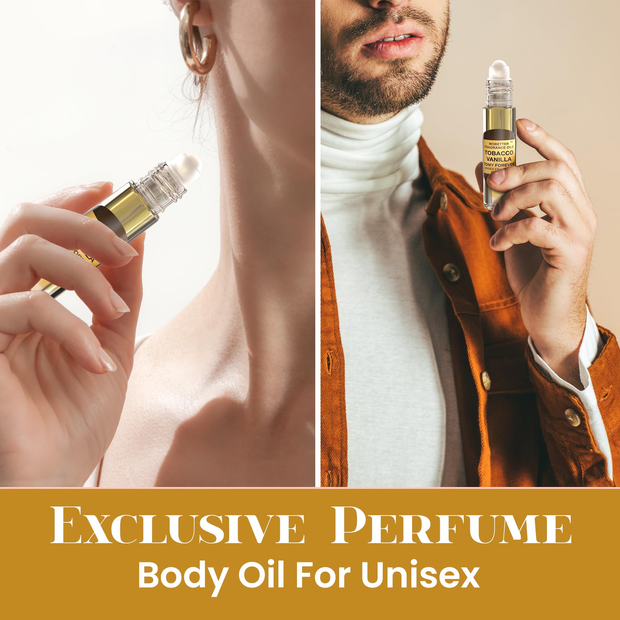 MOBETTER FRAGRANCE OILS ambiente nocturno con el producto sugiriendo uso elegante