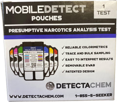 Mobile Detect Pouch en uso sobre superficie, detección rápida de residuos