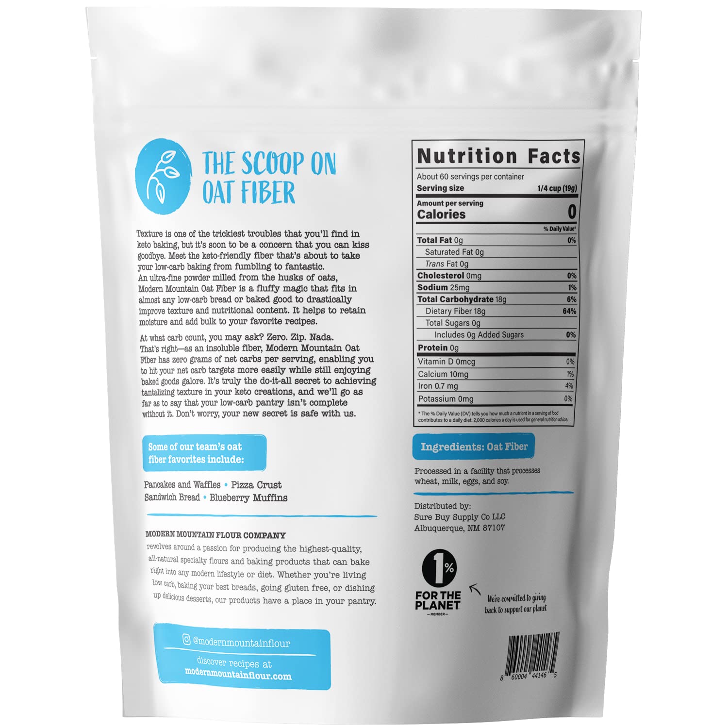 MODERN MOUNTAIN cuchara con fibra de avena lista para medir