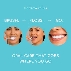 Modern Whites 11 palillos con hilo dental para limpieza interdental fácil