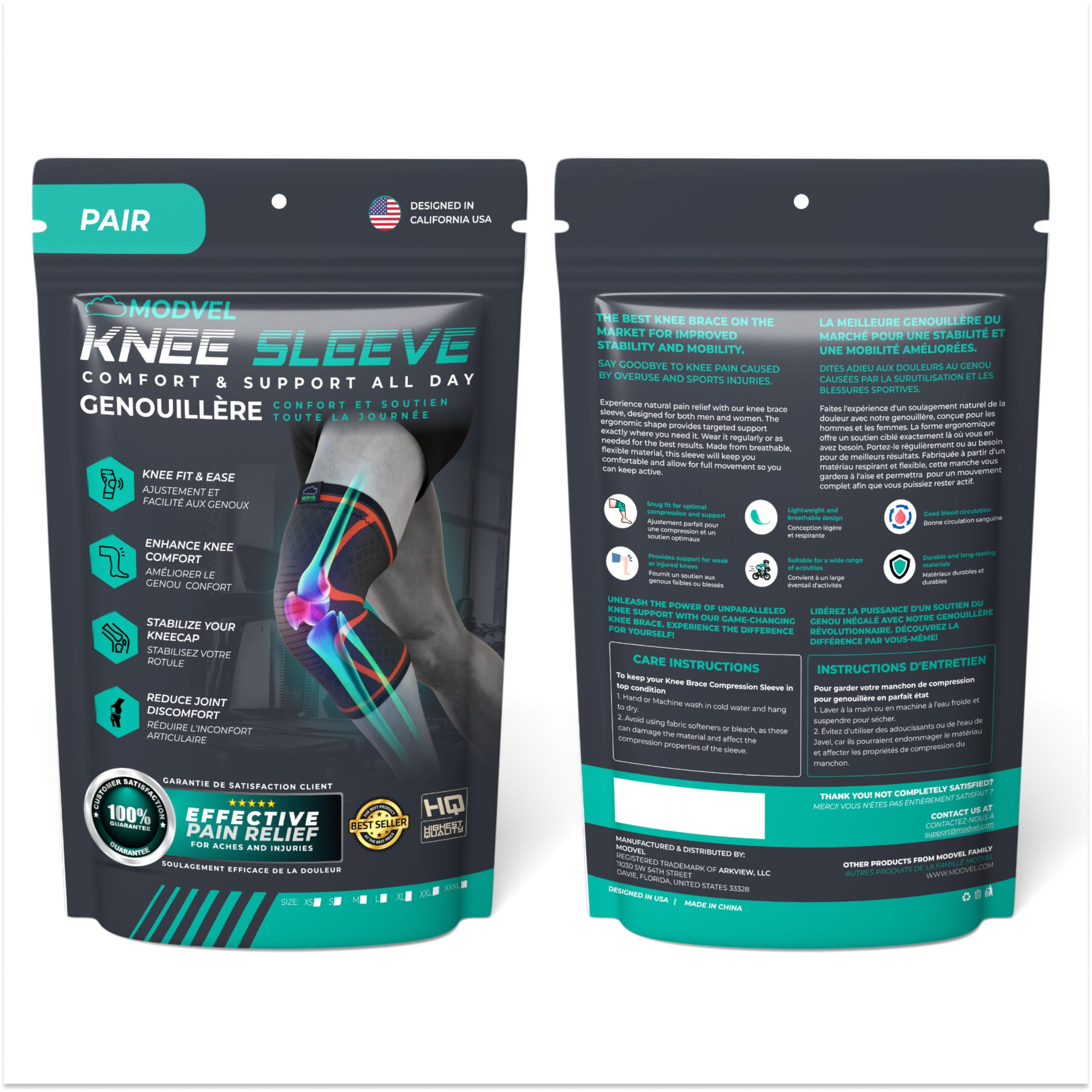 Modvel rodillera en gimnasio para ejercicio con soporte seguro
