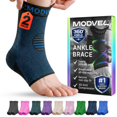 Modvel vista frontal de la tobillera mostrando ajuste y compresión