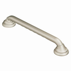 Moen agarradera 12 pulgadas vista frontal con diseño elegante y soporte seguro
