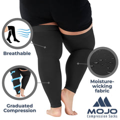 Mojo Compression Socks borde con silicona que evita deslizamiento