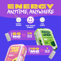 MOJO paquete abierto con 15 sobres mostrando contenido exacto
