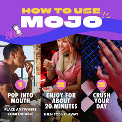 MOJO primer plano de pouch mostrando textura y sellado práctico