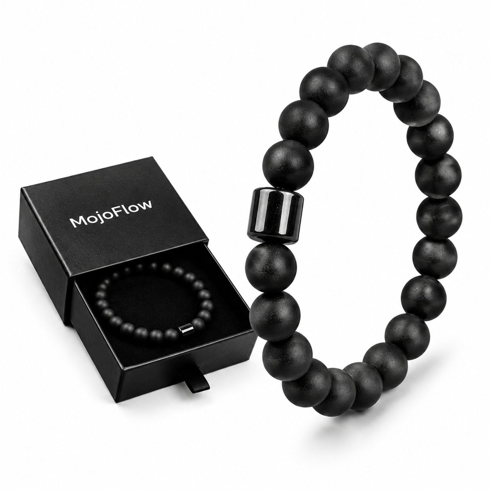 MojoFlow pulsera frontal mostrando diseño masculino y equilibrio
