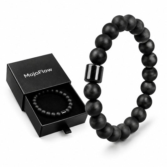 MojoFlow pulsera frontal mostrando diseño masculino y equilibrio