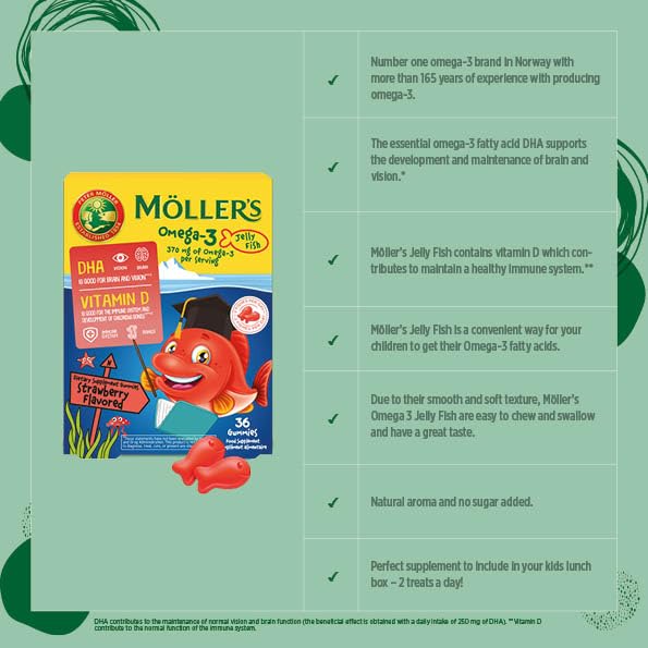 MÖLLER'S gomita en mano para comparar tamaño y facilitar la toma