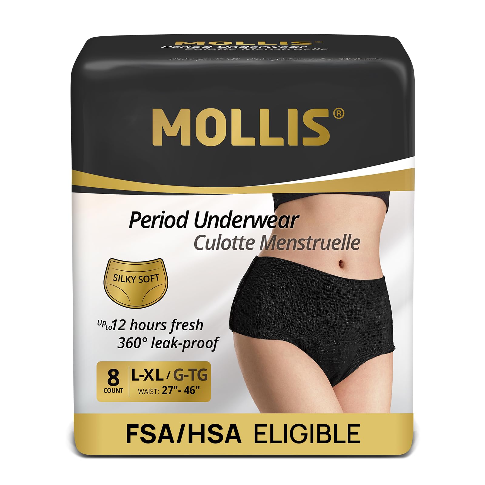 MOLLIS vista frontal del empaque mostrando paquete de 8 unidades y beneficio práctico