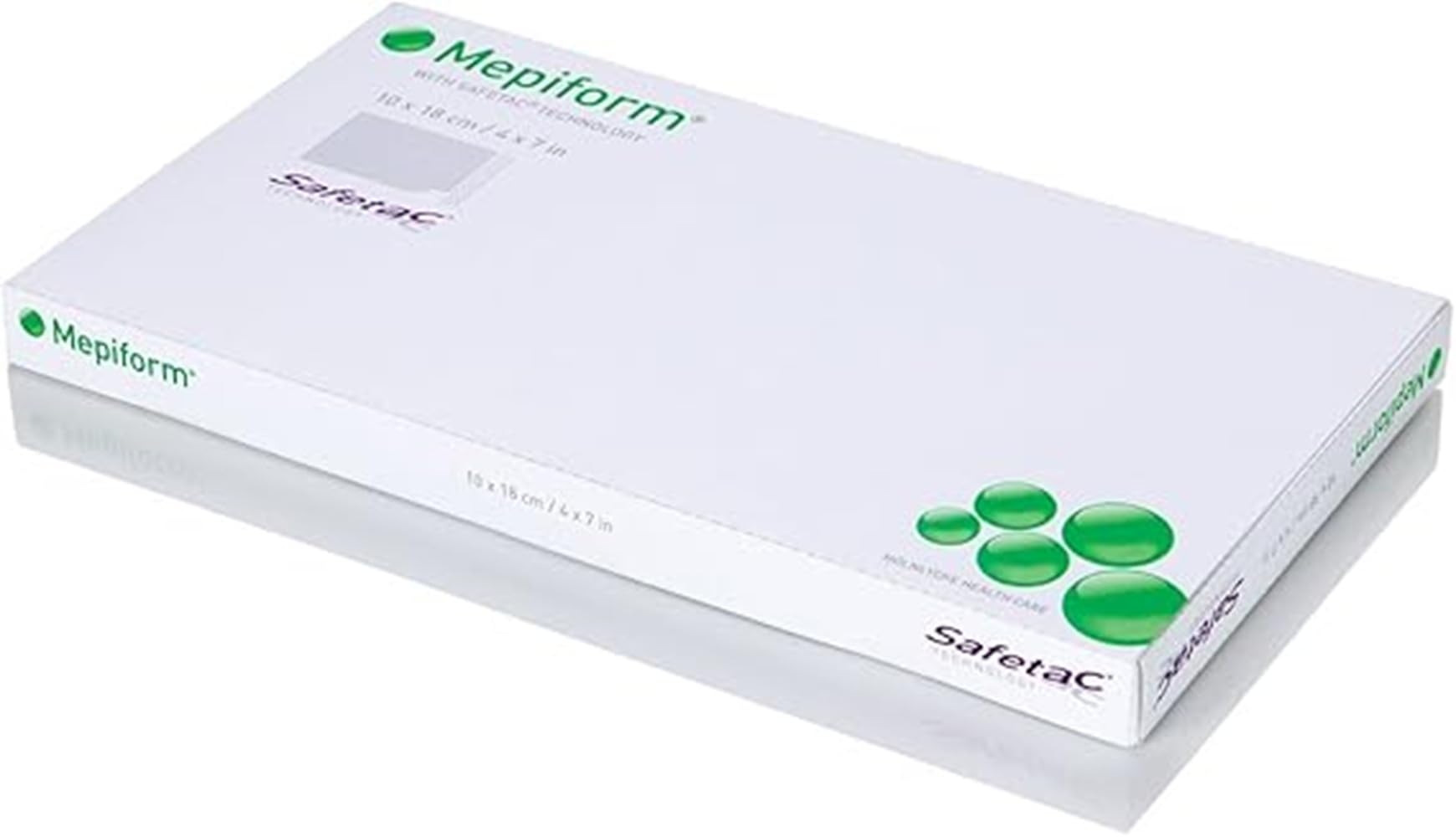 Molnlycke Mepiform frontal del empaque mostrando el formato y uso cómodo