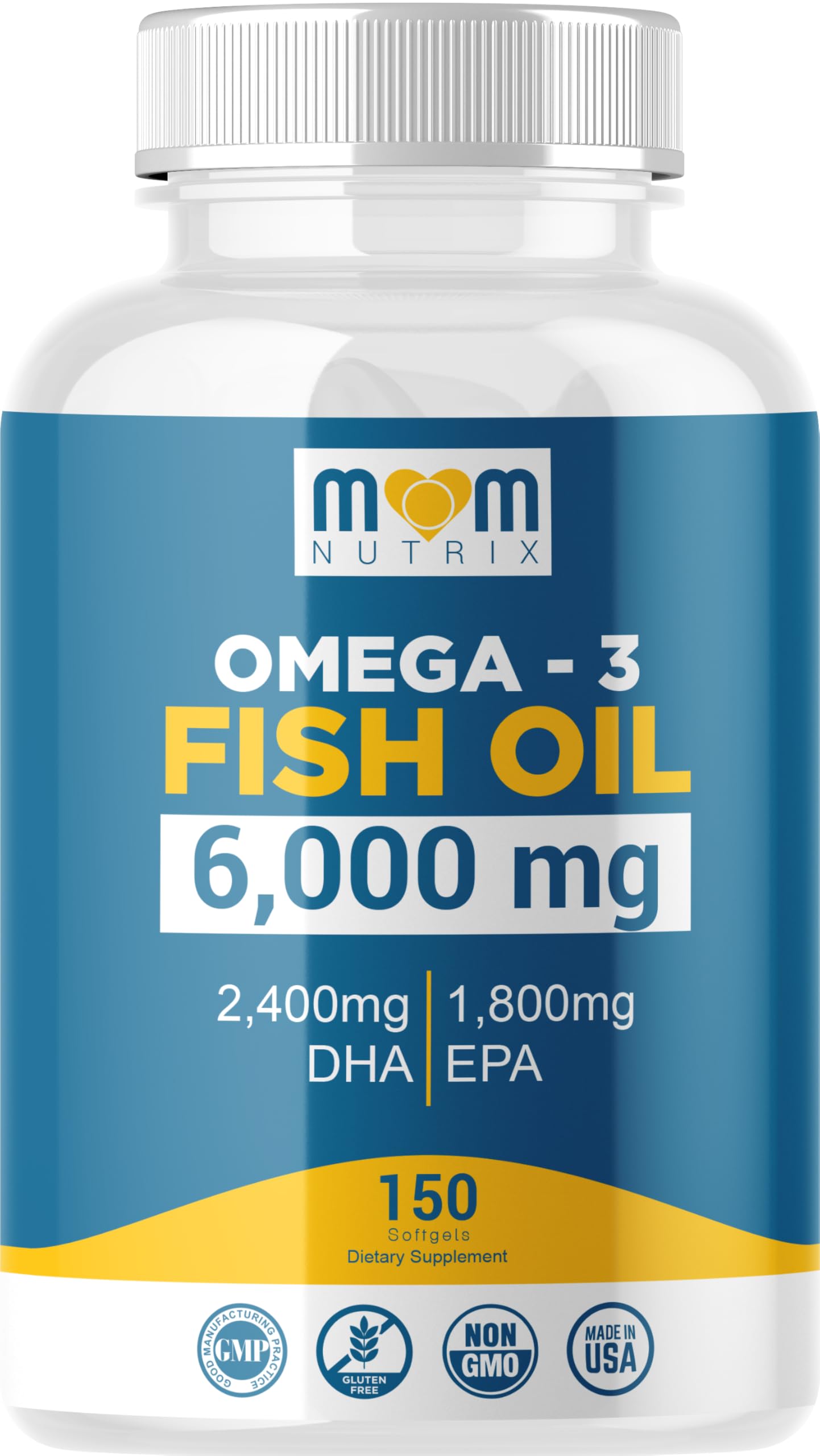 MOM NUTRIX frente del envase mostrando 150 cápsulas y beneficios
