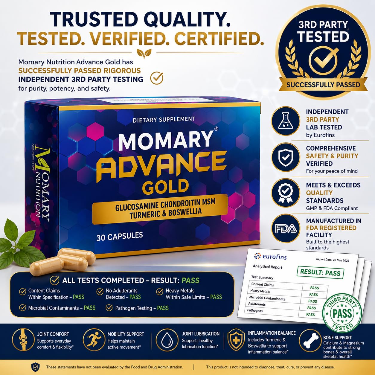 MOMARY NUTRITION cápsula cercana que muestra textura y fácil de tragar