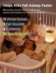 Momcozy pantalla de app móvil controlando sonido y luz a distancia