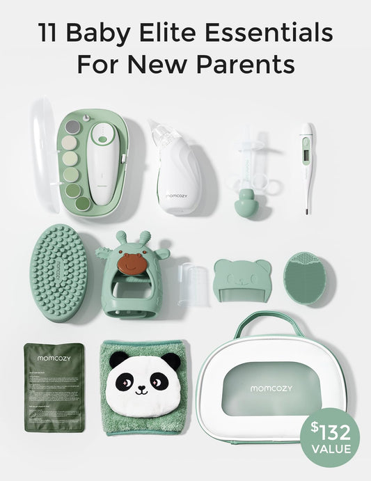 Momcozy cortauñas eléctrico en primer plano, limado seguro y suave