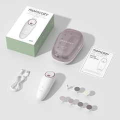 Momcozy detalle del botón para cambiar velocidades con seguridad
