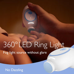 Momcozy primer plano del cabezal superfino mostrando precisión y suavidad
