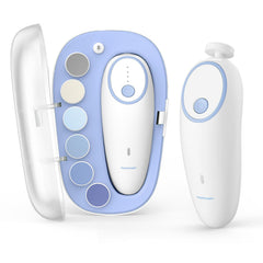 Momcozy vista frontal del dispositivo y organizador, práctico para guardar accesorios