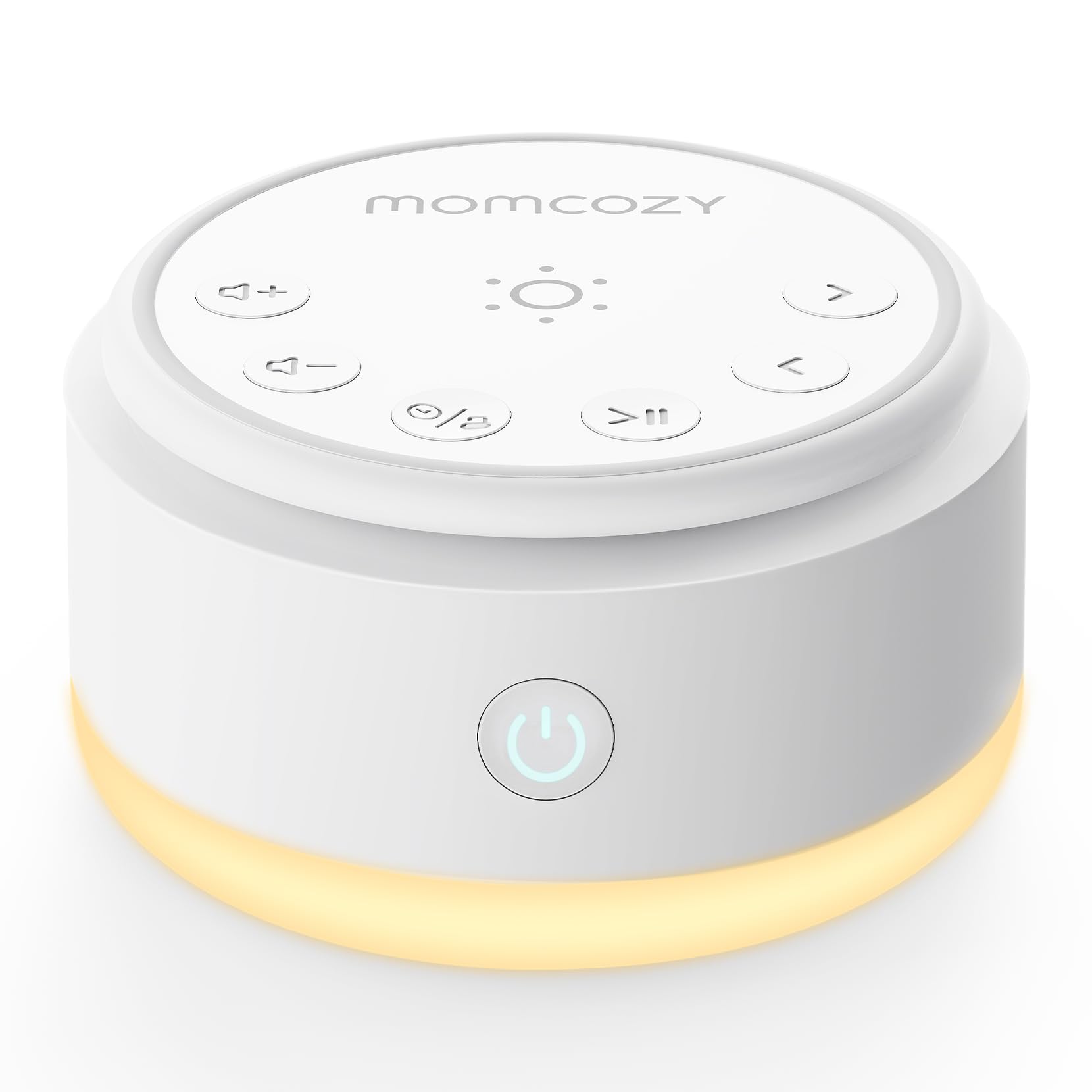 Momcozy vista frontal del dispositivo mostrando forma compacta y botones