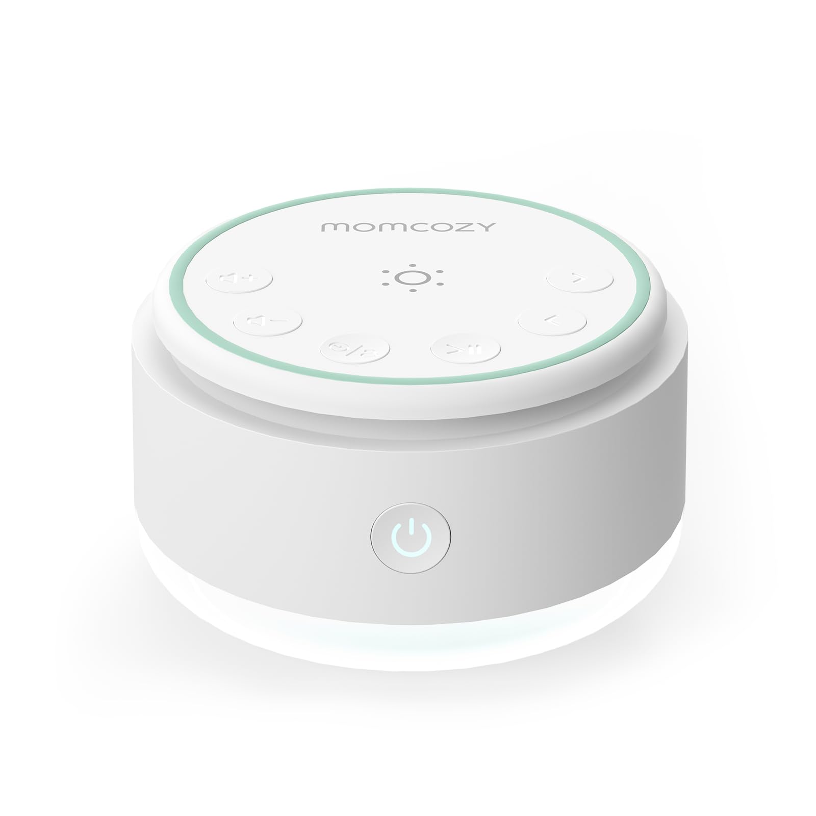 Momcozy vista frontal del dispositivo mostrando su diseño compacto y funciones