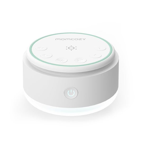 Momcozy vista frontal del dispositivo mostrando su diseño compacto y funciones