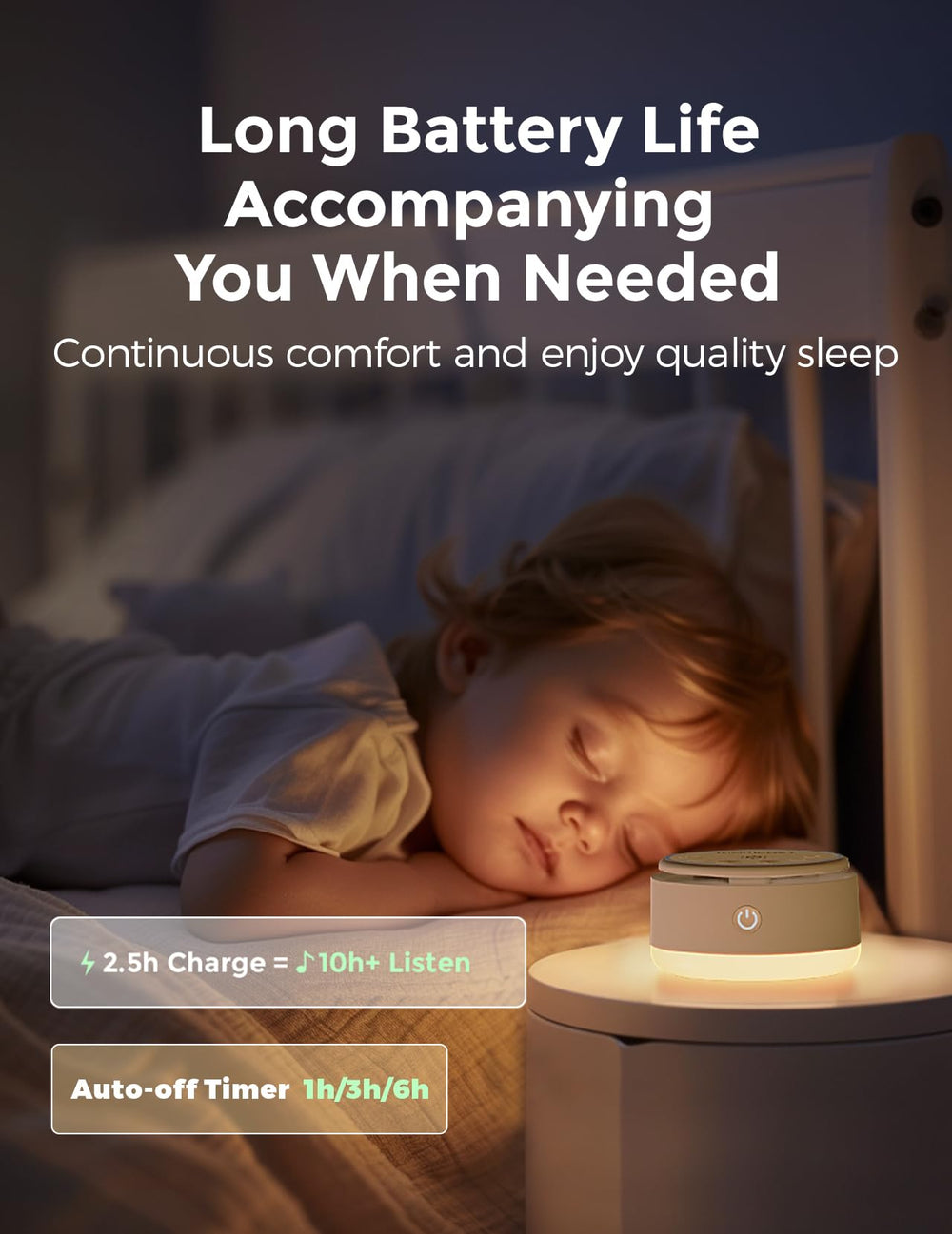 Momcozy etiqueta y controles con iconos claros para ajustar sonidos