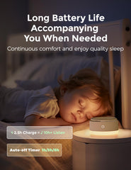 Momcozy etiqueta y controles con iconos claros para ajustar sonidos