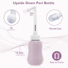 Momfree botella peri invertida 75° detalle ergonómico para limpieza suave
