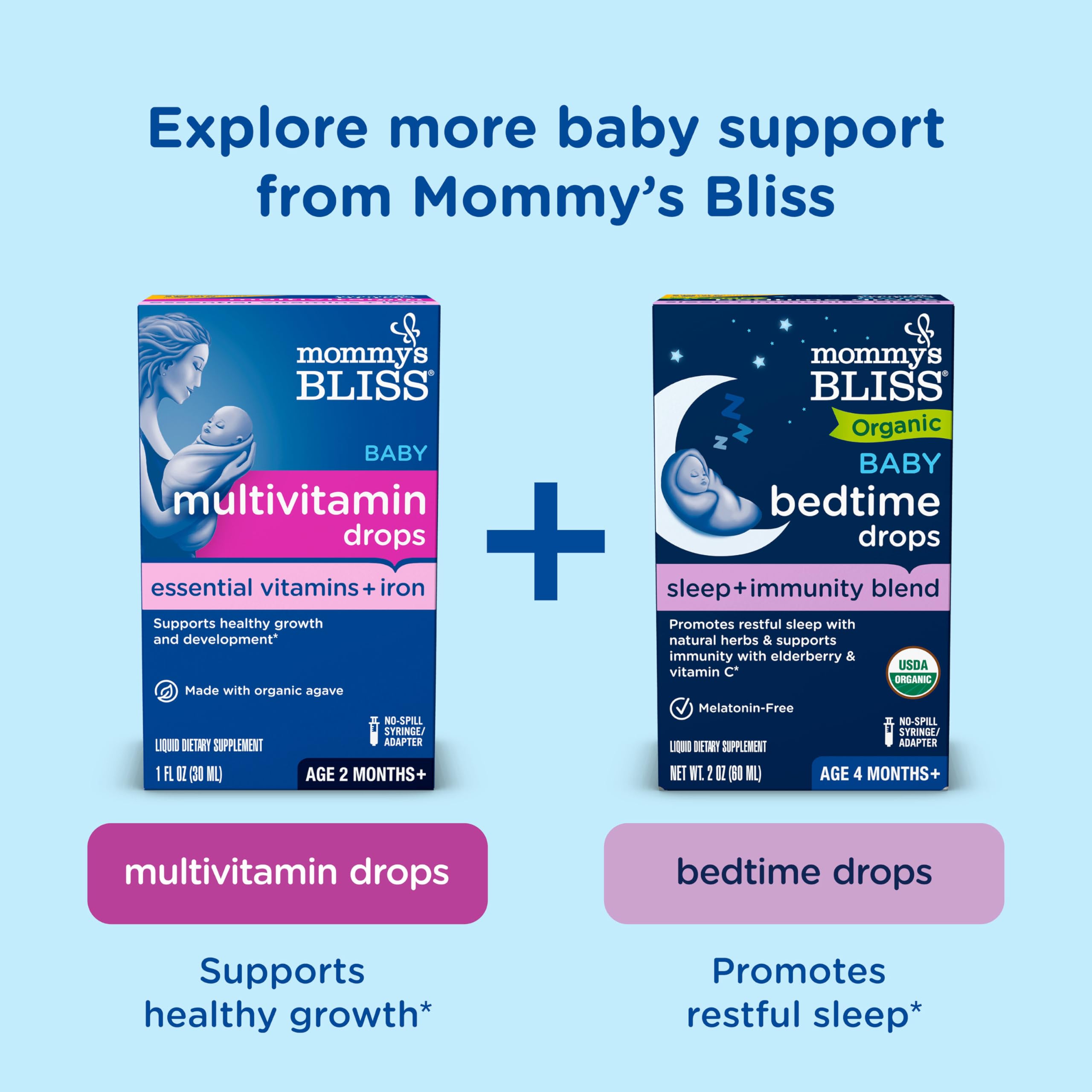 Mommy's Bliss etiqueta con ingredientes y recomendaciones de almacenamiento