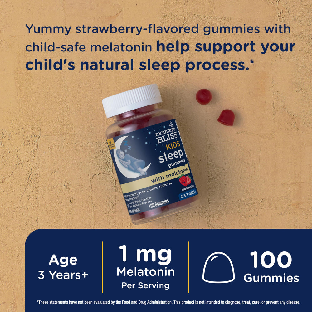 Primer plano de una gomita Mommy's Bliss sabor fresa, apetecible para niños