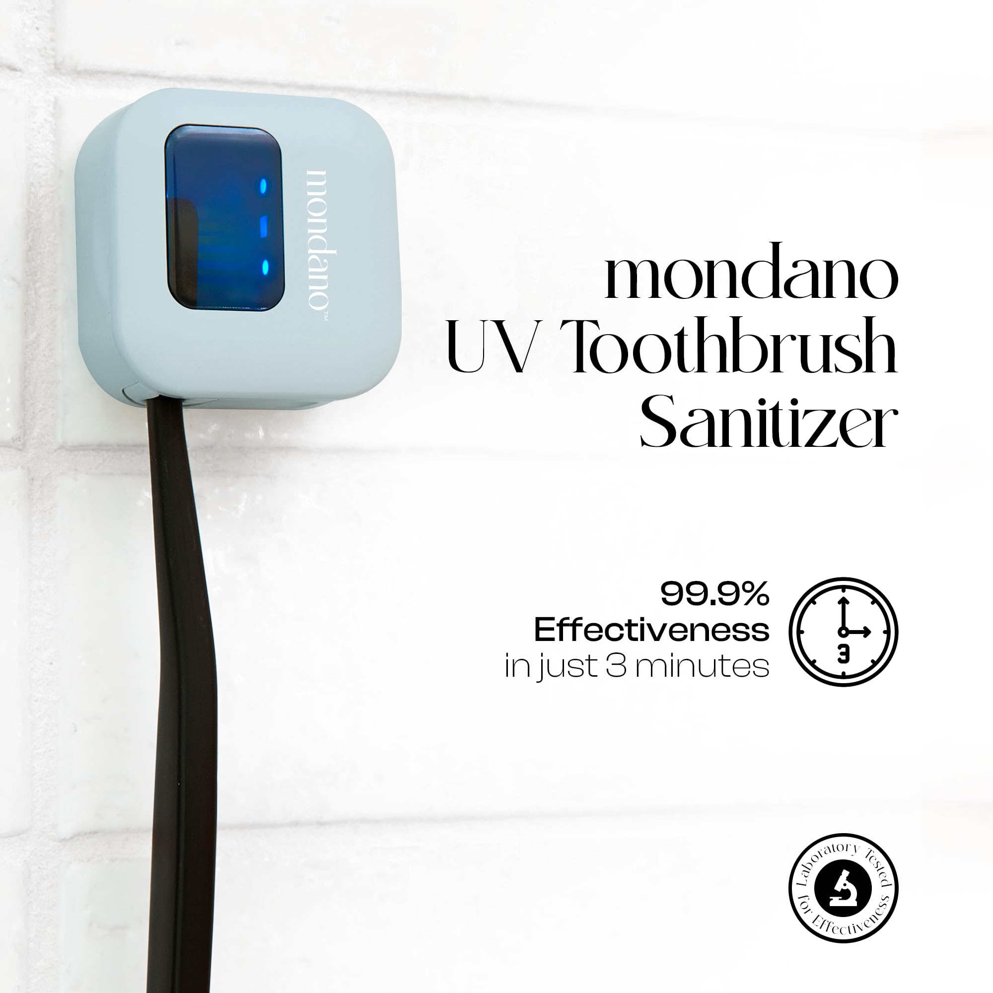 Mondano detalle interior con LED UV-C visible y protección segura para limpieza rápida
