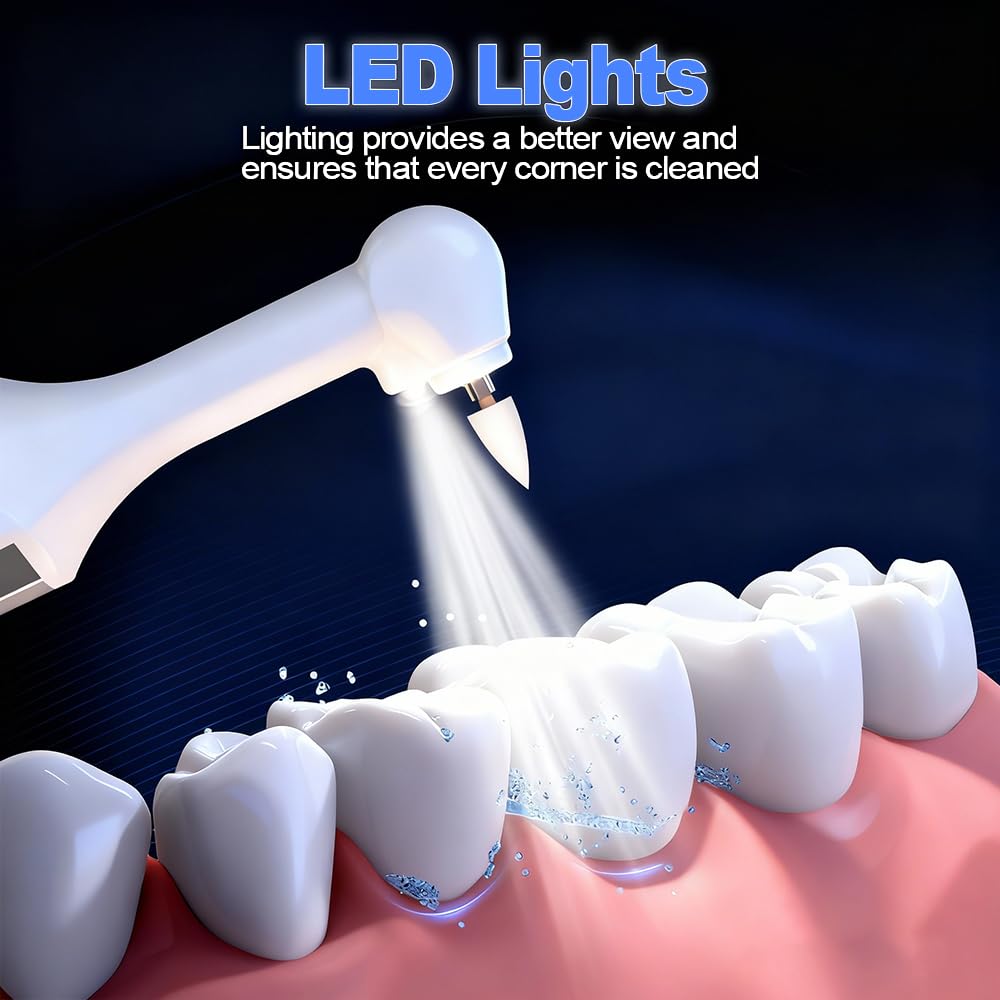 MONIAN persona usando el pulidor dental para un pulido controlado y cómodo